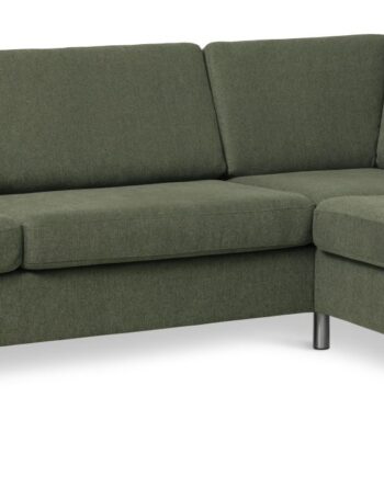 Wendy Set Right Sofa Chaiselong Vinter Mosgrøn Polyester Stof Børstet Aluminium på Afbetaling