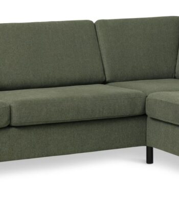 Wendy Set Right Sofa Chaiselong Vinter Mosgrøn Polyester Stof Sort Træ på Afbetaling