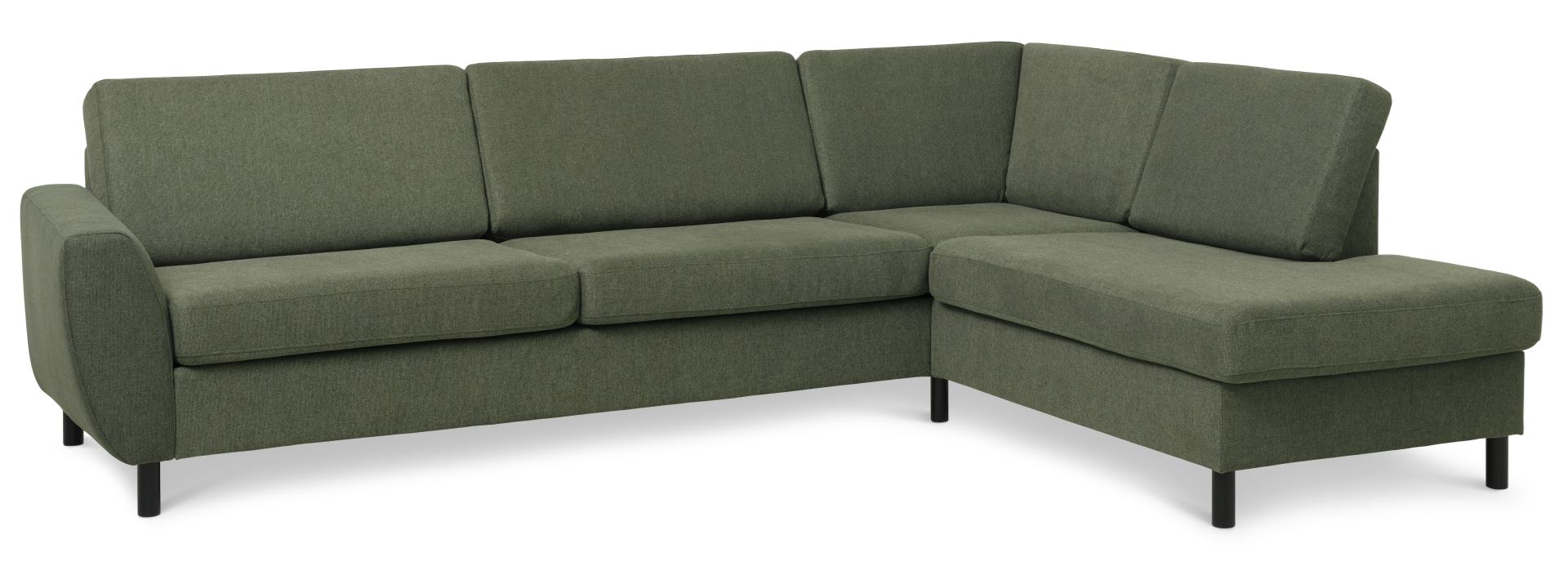 Wendy Set Right Sofa Chaiselong Vinter Mosgrøn Polyester Stof Sort Træ på Afbetaling