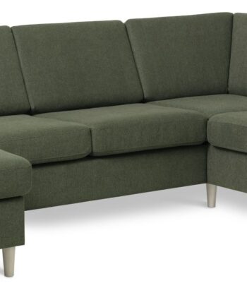Wendy Set Right Sofa Chaiselong Vinter Mosgrønt Polyester Stof Natur Træ på Afbetaling