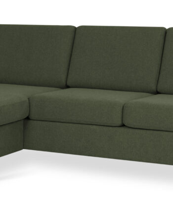 Wendy Set Sofa Chaiselong Vinter Mosgrøn Polyester Stof Natur Træ på Afbetaling