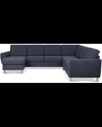 Wendy Sofa Polyester B295 D230 Børstet Alugrå Dyb Blå på Afbetaling