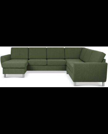 Wendy Sofa Polyester B295 D230 Børstet Alugrå Mosgrøn på Afbetaling