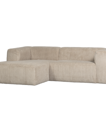 Woood Bean Sofa Venstre Chaiselong Travertin Fløjl Stof på Afbetaling