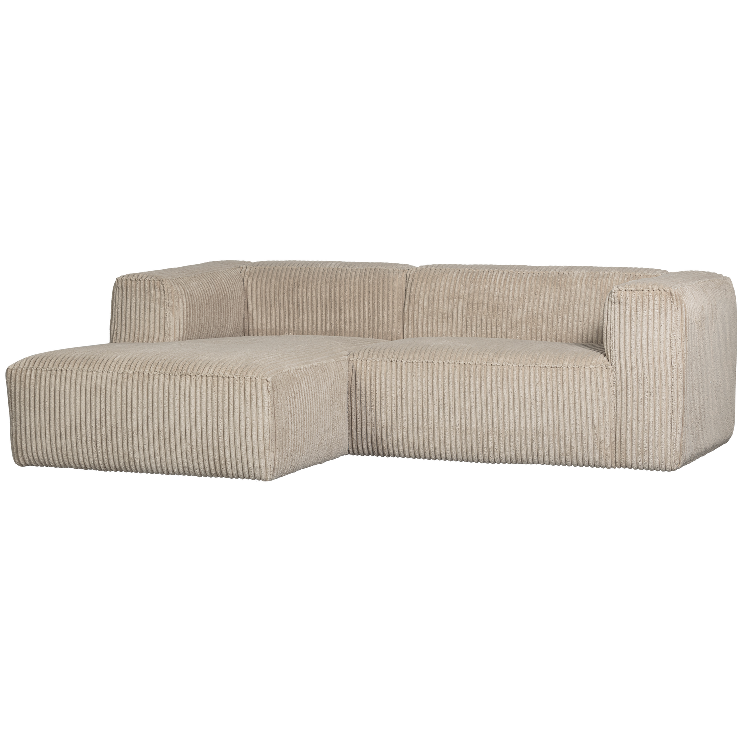 Woood Bean Sofa Venstre Chaiselong Travertin Fløjl Stof på Afbetaling