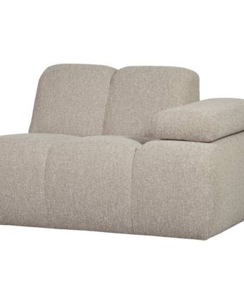 Woood Mojo Pers Modul Sofa Højre Armlæn Beige Meleret Boucl Stof på Afbetaling