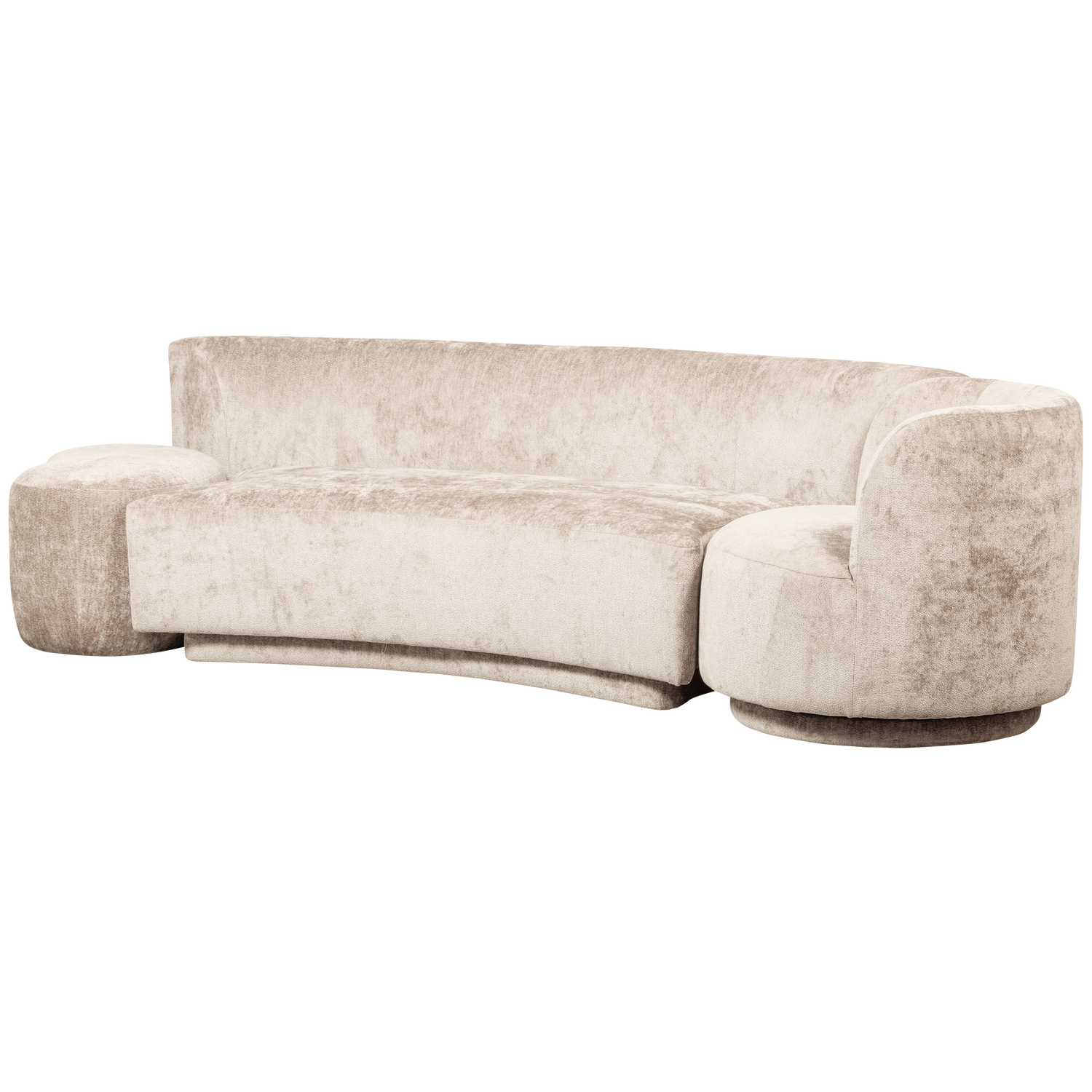 Woood Popular Kombi Pers Sofa Lænestol Puf Natur Polyester på Afbetaling
