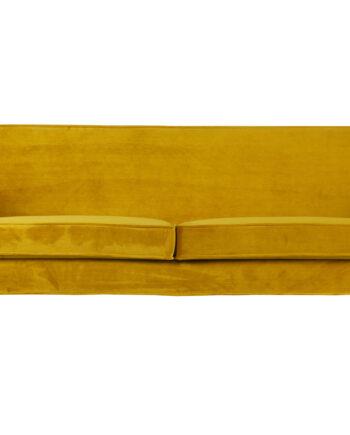 Woood Rocco Sofa Okker Polyester Fløjl Sort Bøgetræ på Afbetaling