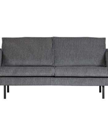 Woood Rodeo Pers Sofa Grå Sort Stribe Stof Metal på Afbetaling