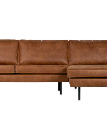 Woood Rodeo Sofa Højre Chaiselong Cognac Stof på Afbetaling
