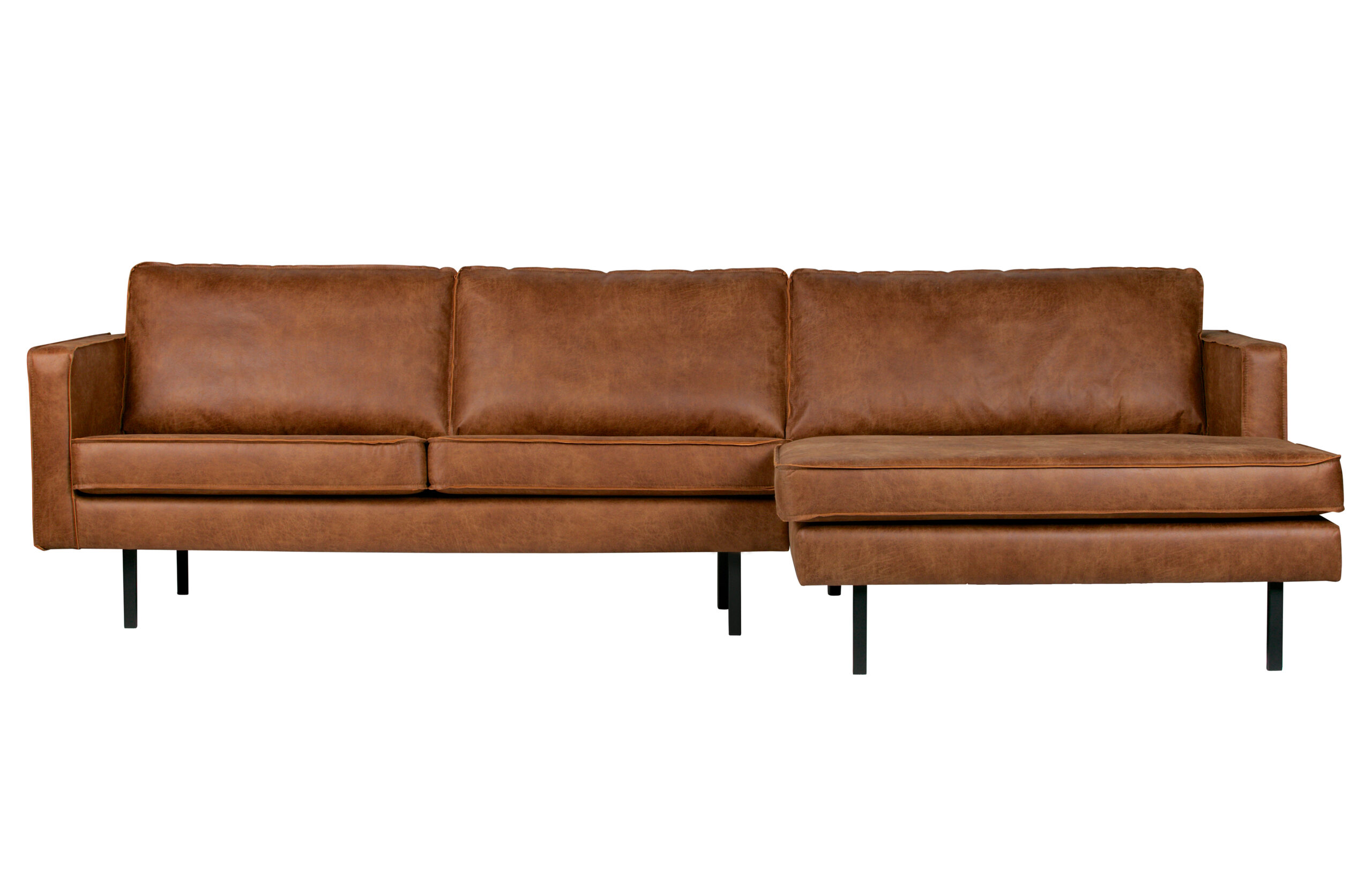Woood Rodeo Sofa Højre Chaiselong Cognac Stof på Afbetaling