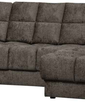 Woood Second Date Chaiselong Sofa Højrevendt Gråt Velour 316x162x78 på Afbetaling