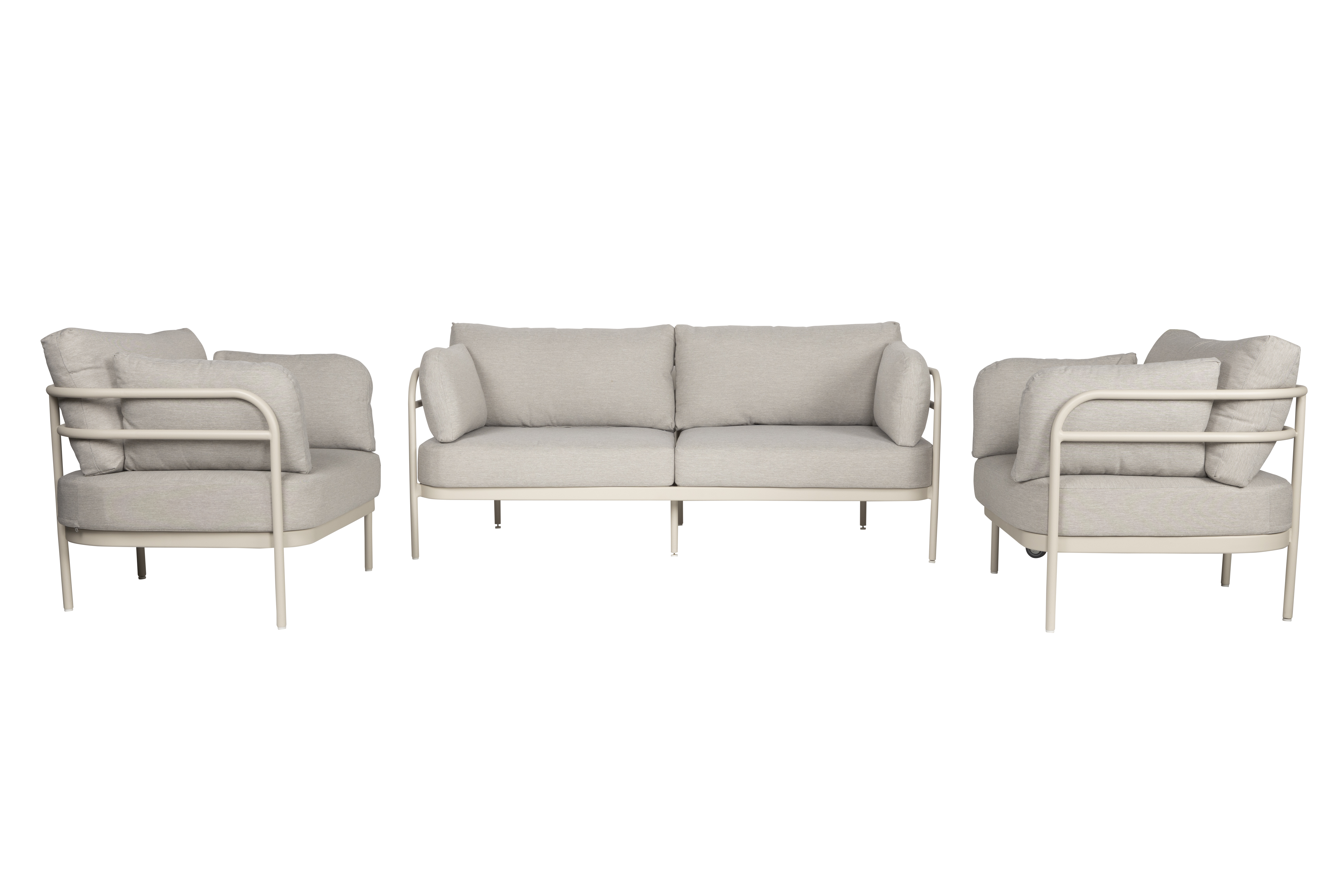 Zuiver Vista Udendørs Loungesæt Sofa Stole Hynder Olefinstof Beige Aluminium på Afbetaling